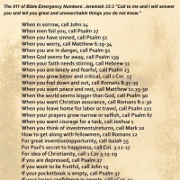 Prayers for the Week: Your Bible Emergency Numbers
